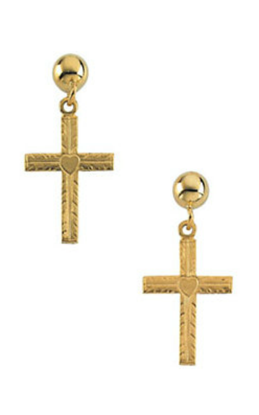 14K Yellow Gold Metal and Drop Earring