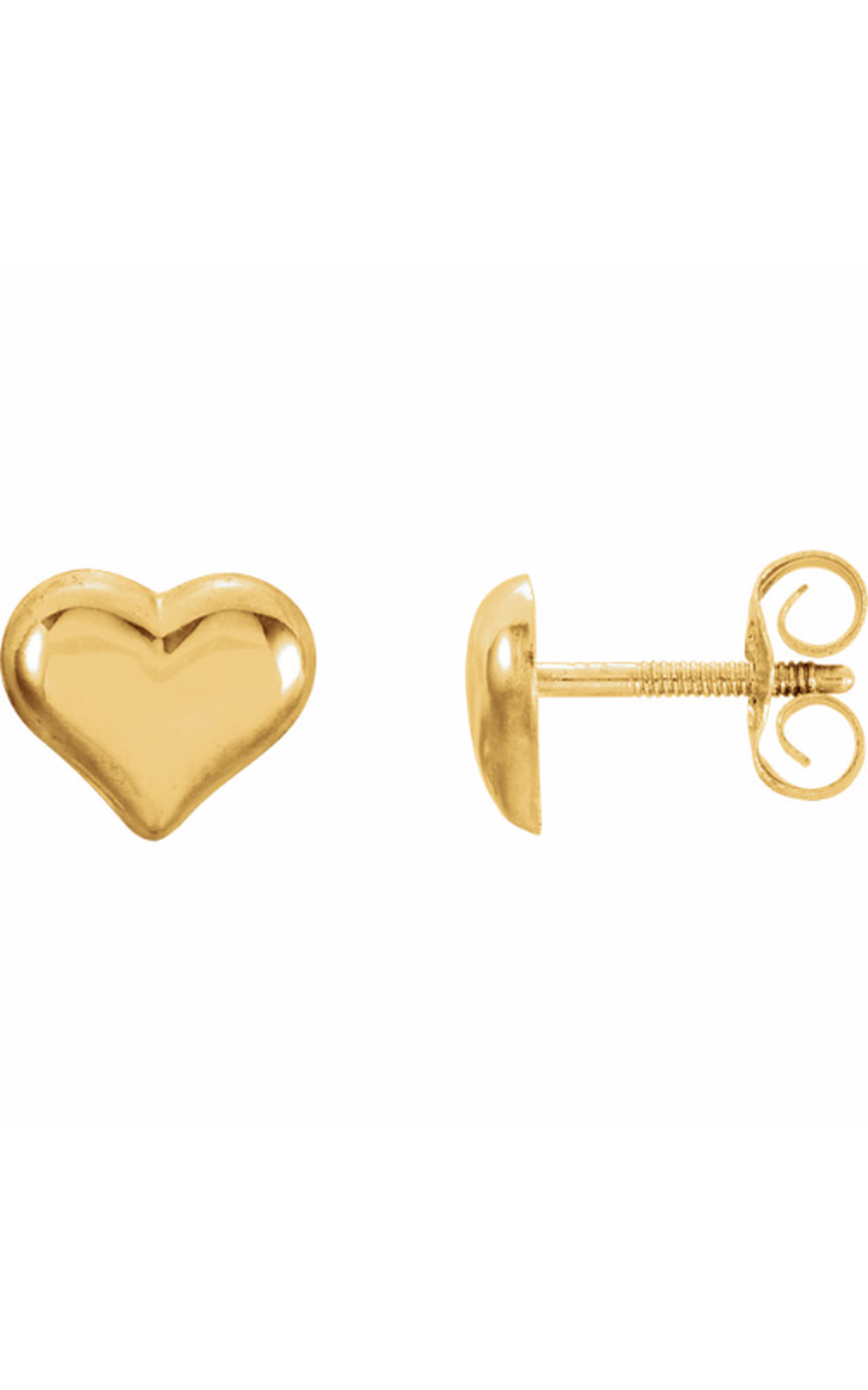 14K Yellow Gold Metal and Stud Earring