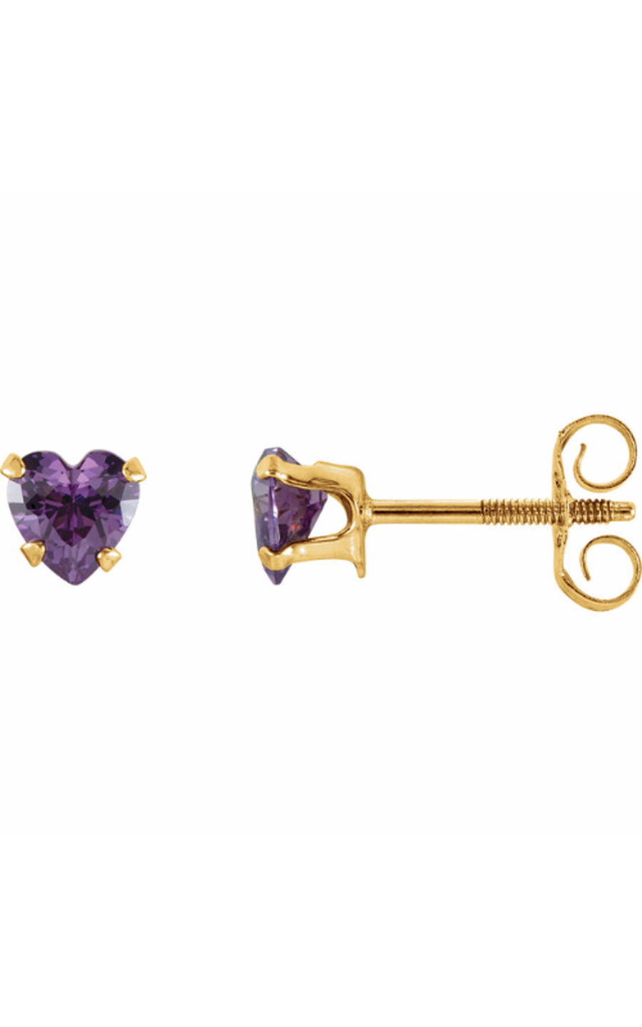 14K Yellow Gold Gemstone and Stud Earring