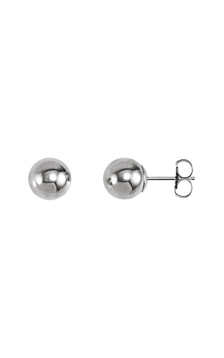 14K White Gold Metal and Stud Earring