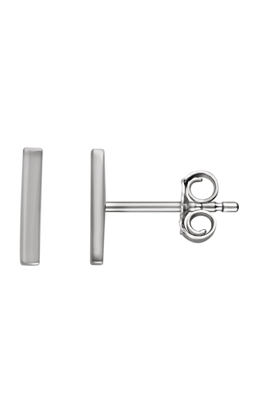 14K White Vertical Bar Earrings