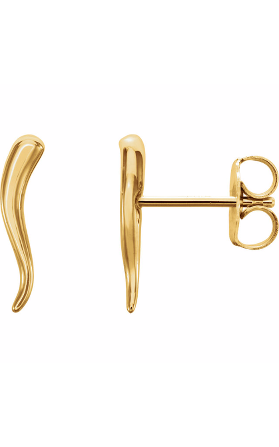 14K Yellow Gold Metal and Stud Earring