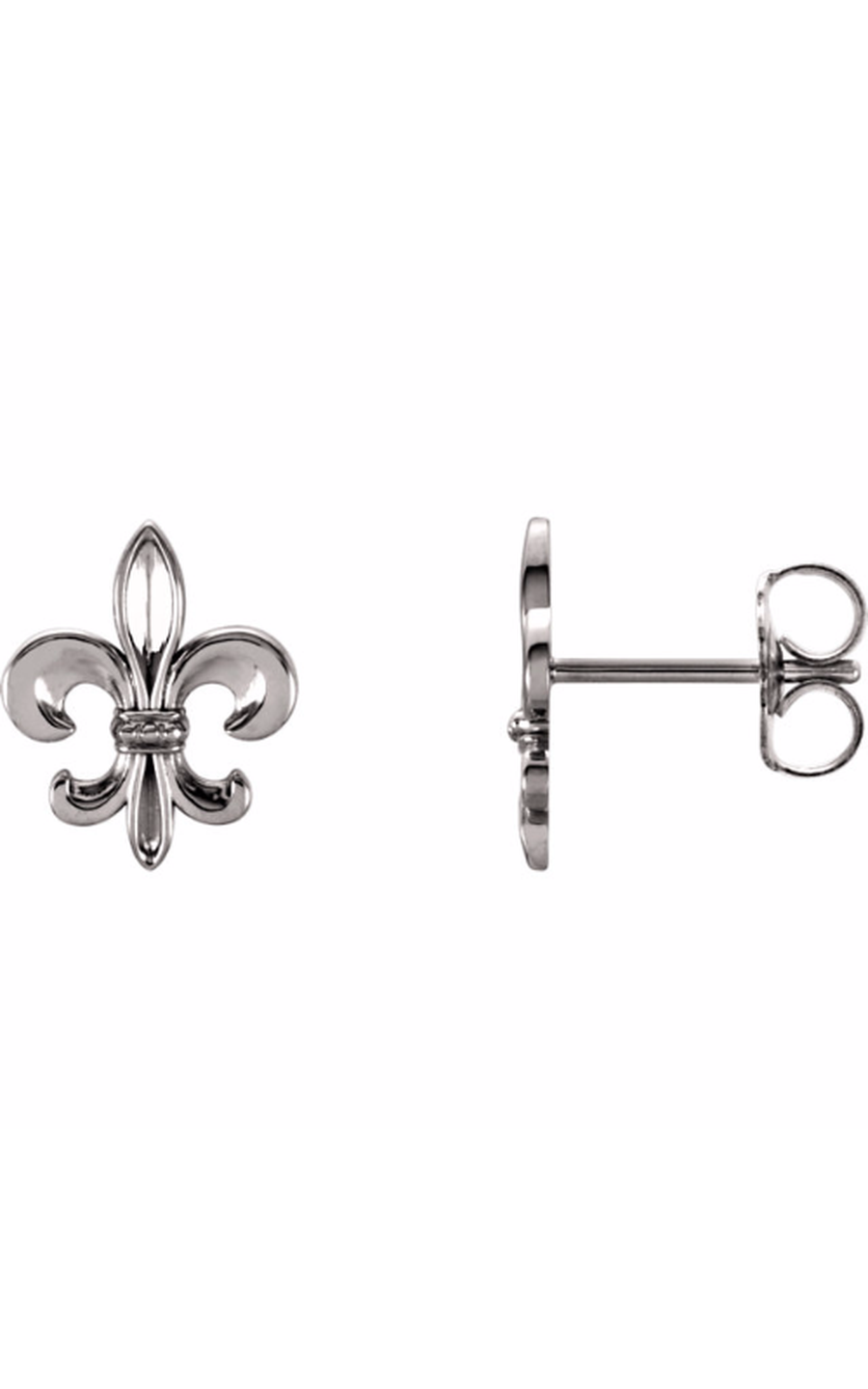 14K White Fleur-de-lis Earrings