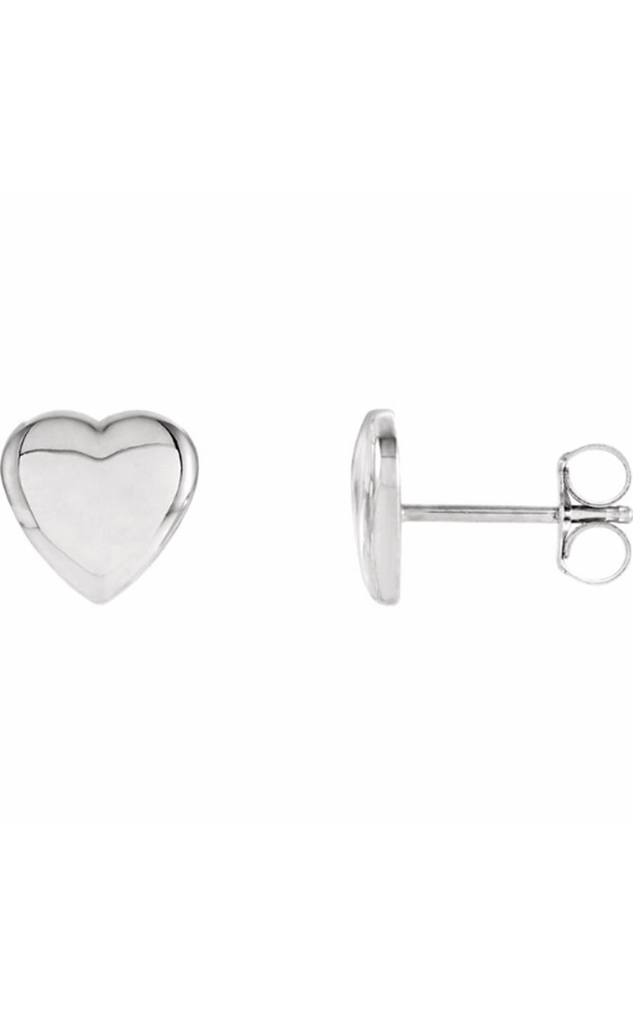 14K White Heart Earrings