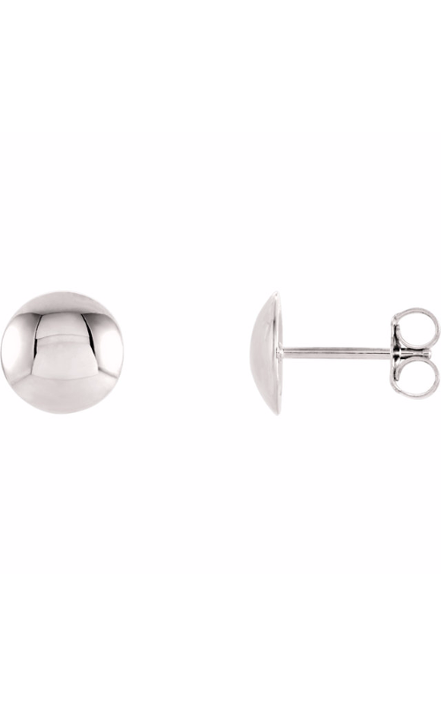 14K White Gold Metal and Stud Earring