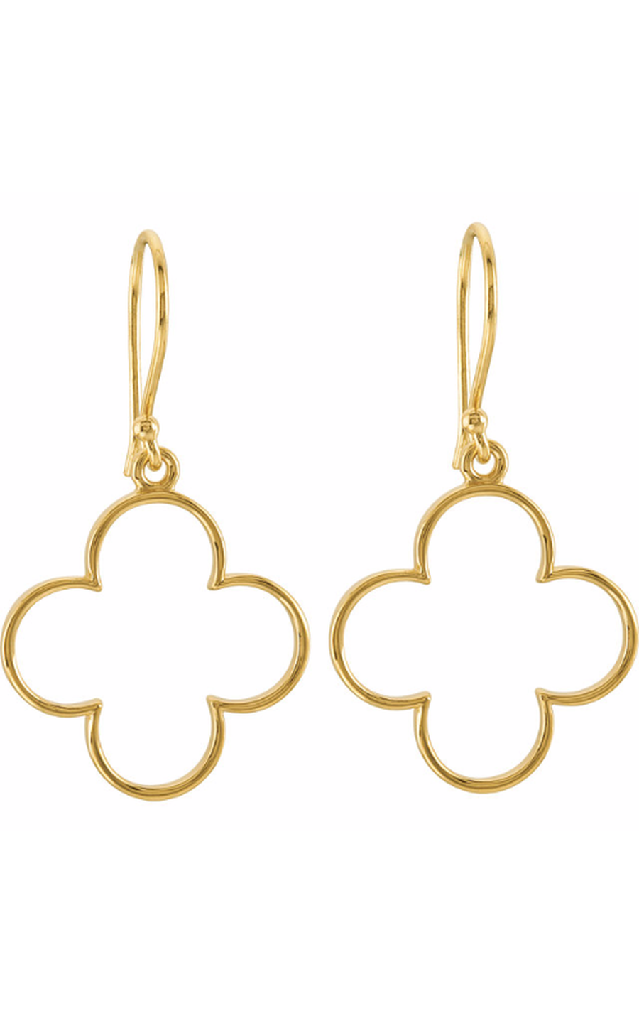 14K Yellow Gold Metal and Drop Earring