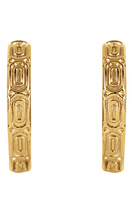 14K Yellow Hinged 13.5 mm Hoop Earrings