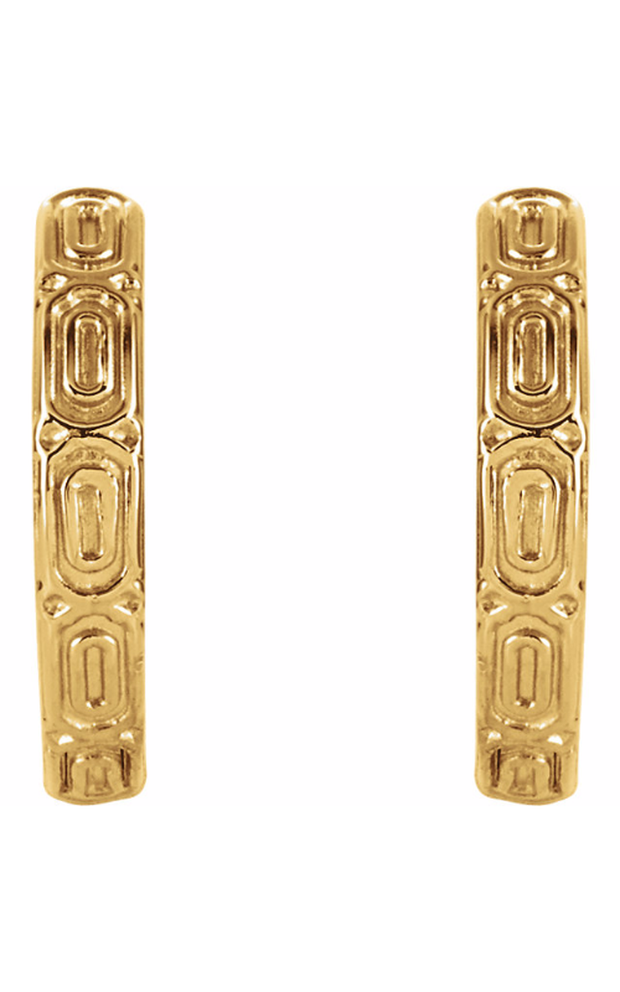 14K Yellow Gold Metal and Hoop Earring