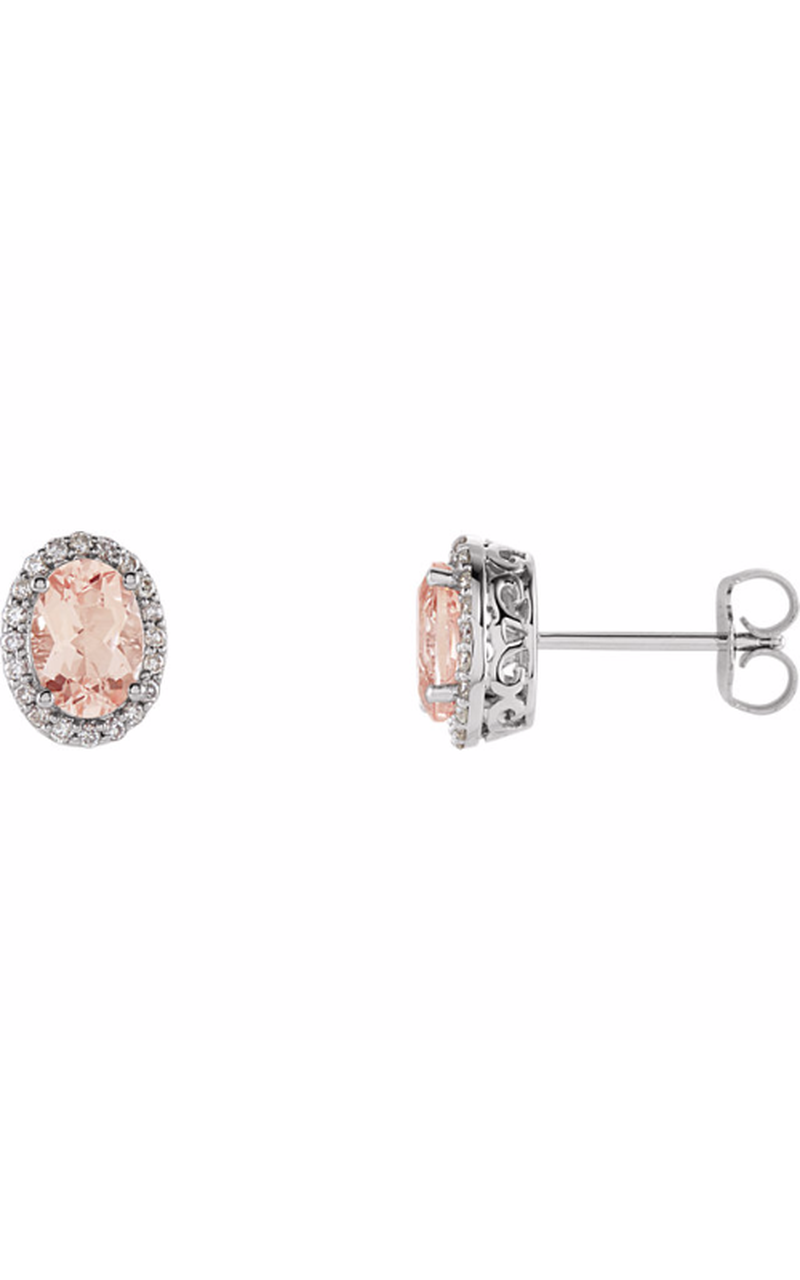 14K White Gold Gemstone Earring