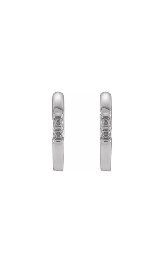 14K White Gold Gemstone Earring