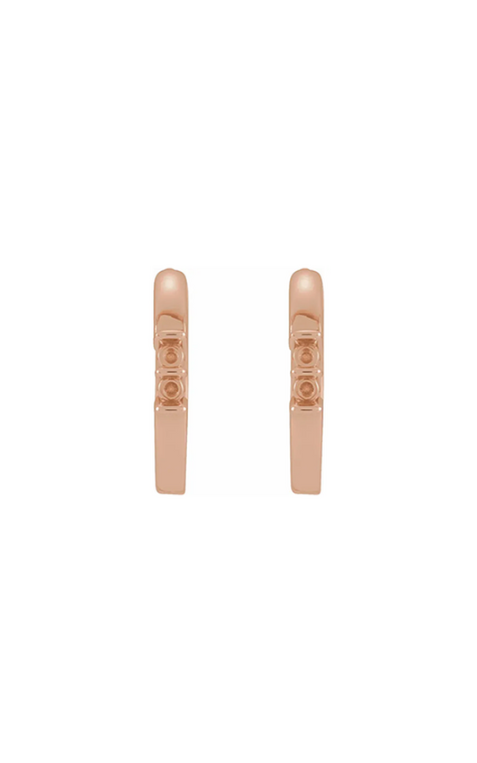 14K Rose Gold Gemstone and Hoop Earring