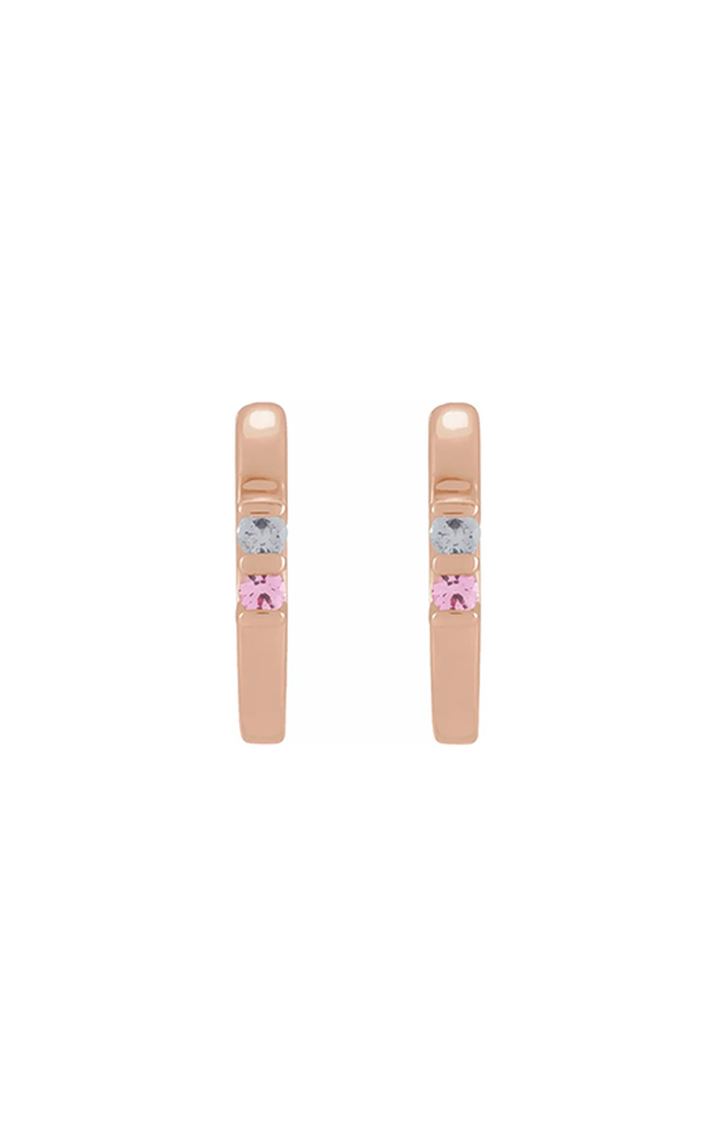 14K Rose Gold Gemstone Earring