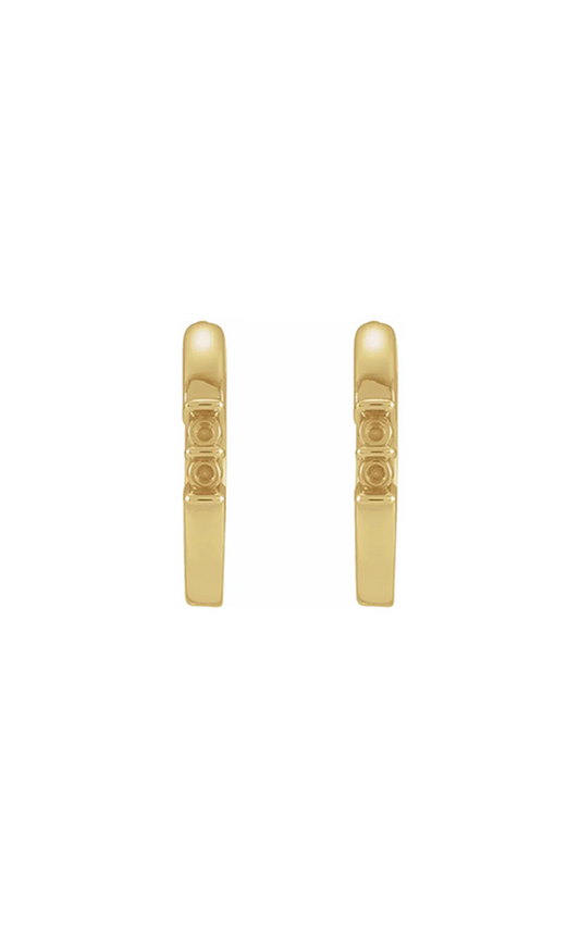 14K Yellow Gold Gemstone Earring