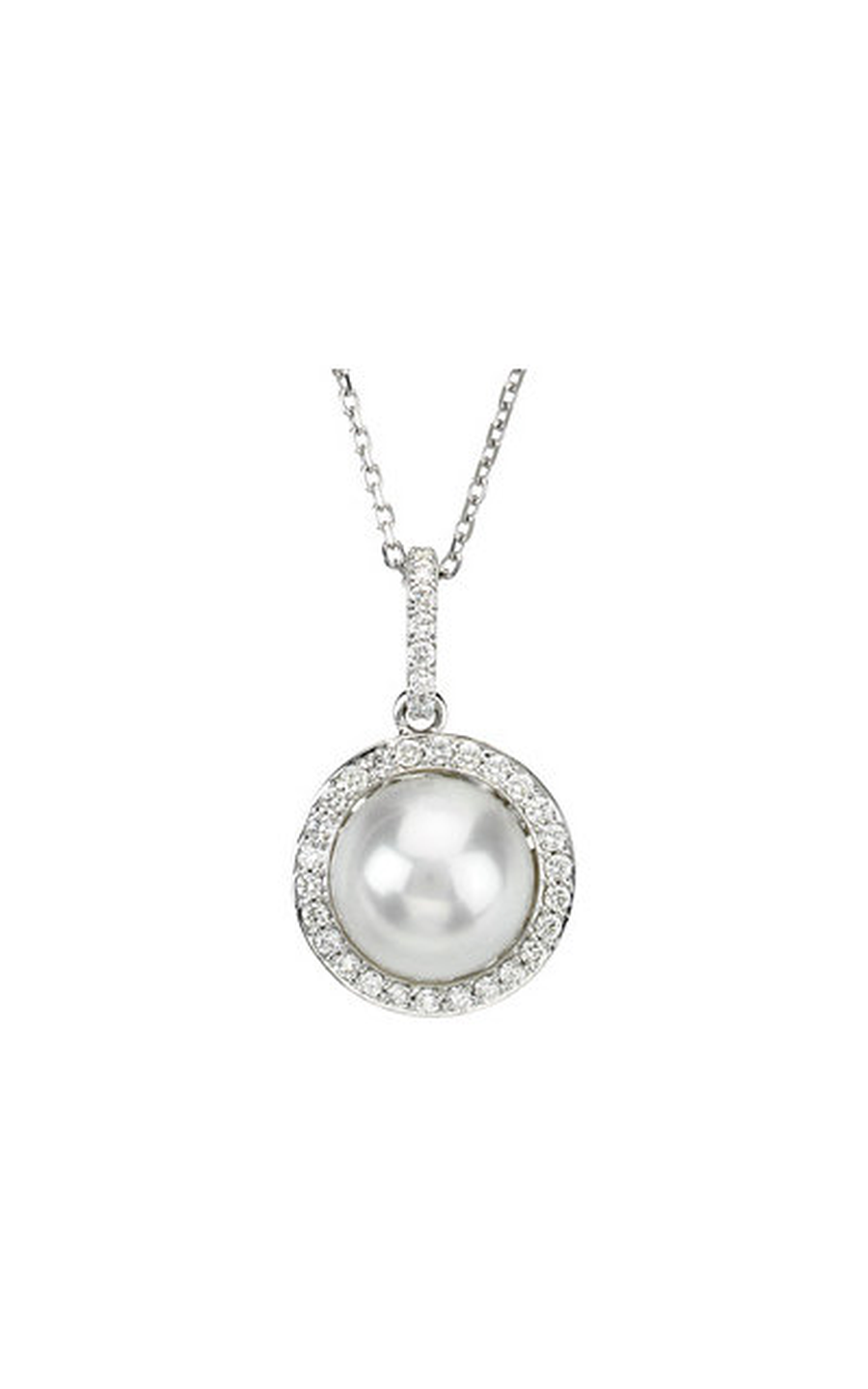 14K White Gold Pearl Necklace