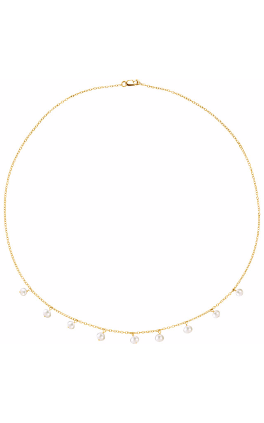 14K Yellow Gold Pearl Necklace