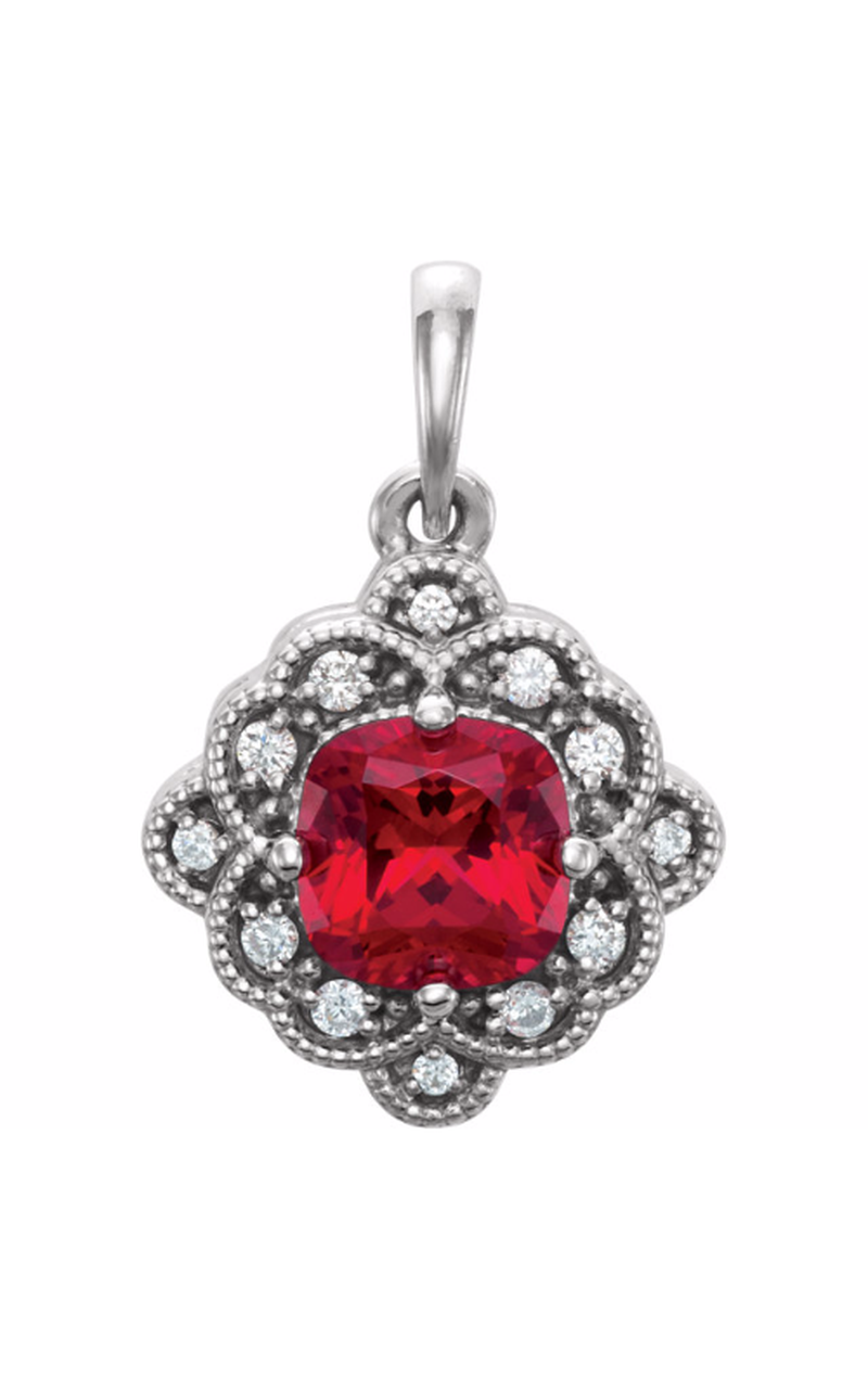 14K White Gold Gemstone Necklace
