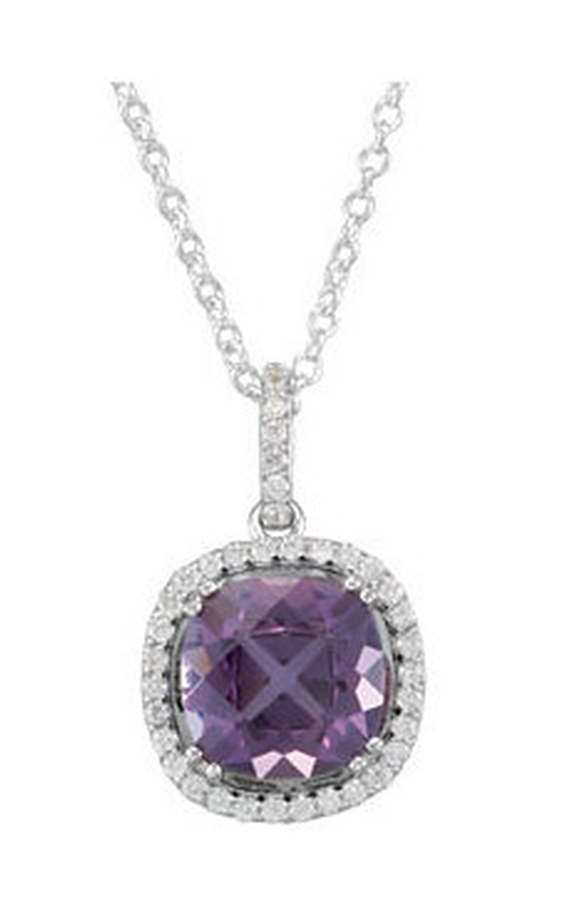 14K White Gold Gemstone Necklace
