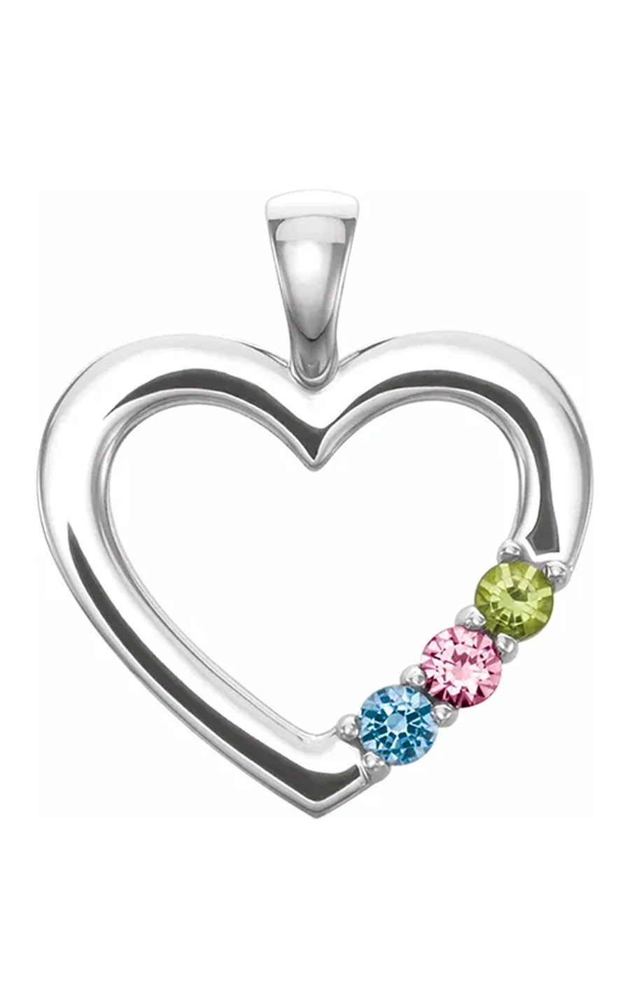 14K White Gold Gemstone and Pendant Necklace