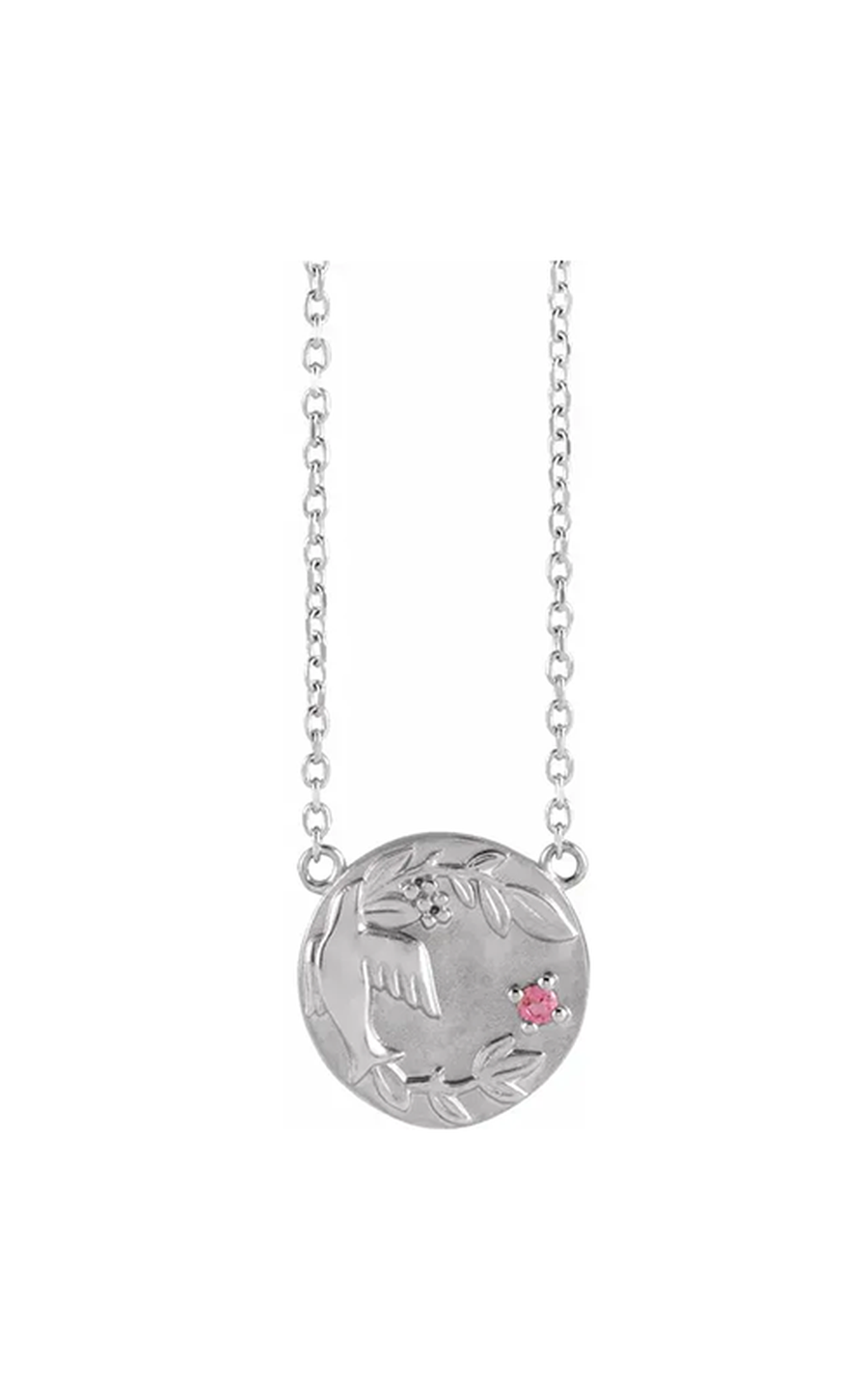 14K White Gold Gemstone Necklace
