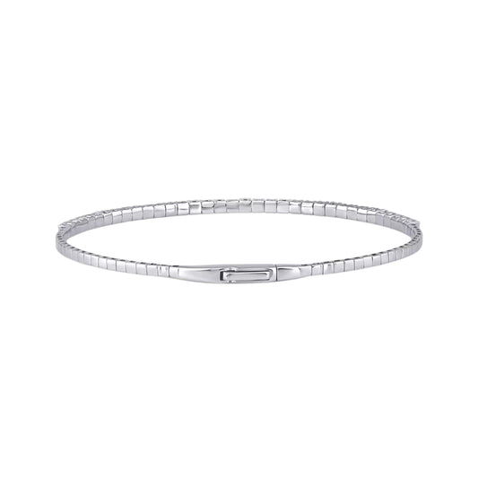 14K White Gold Diamond Flexible Bangles
