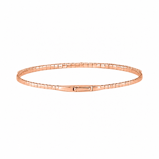14K Rose Gold Diamond Flexible Bangles