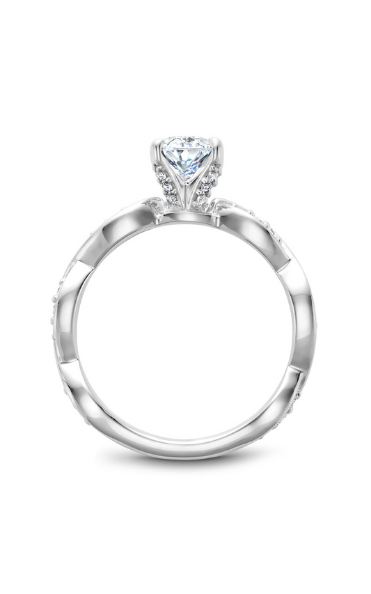 Platinum Floral Sidestone Oval Engagement Ring