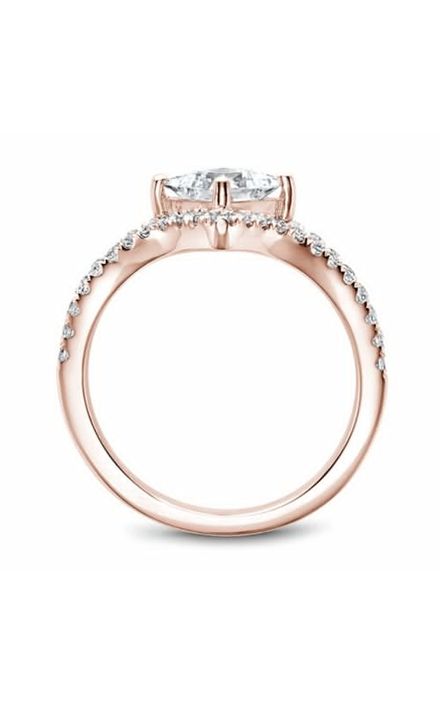 18K Rose Gold Modern Sidestone Princess Engagement Ring
