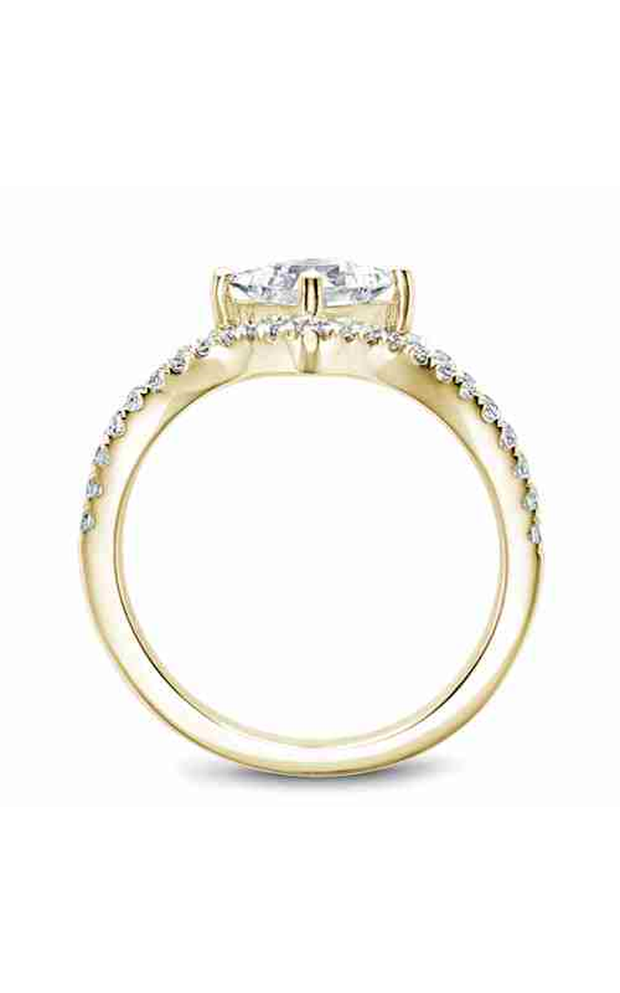 18K Yellow Gold Modern Sidestone Princess Engagement Ring