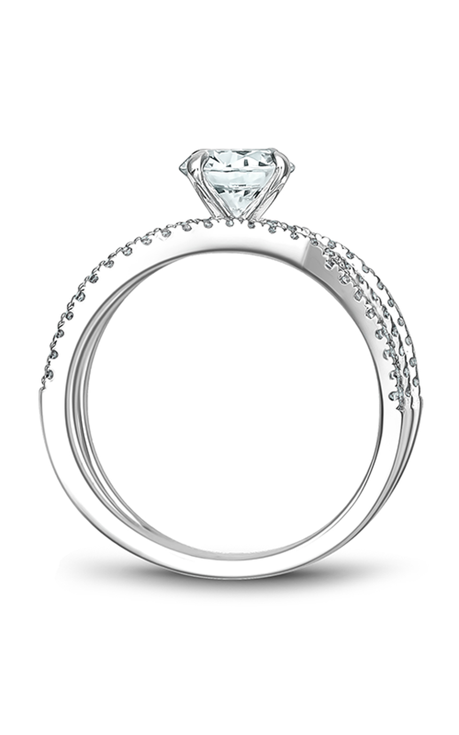 Platinum Modern Sidestone Round Engagement Ring