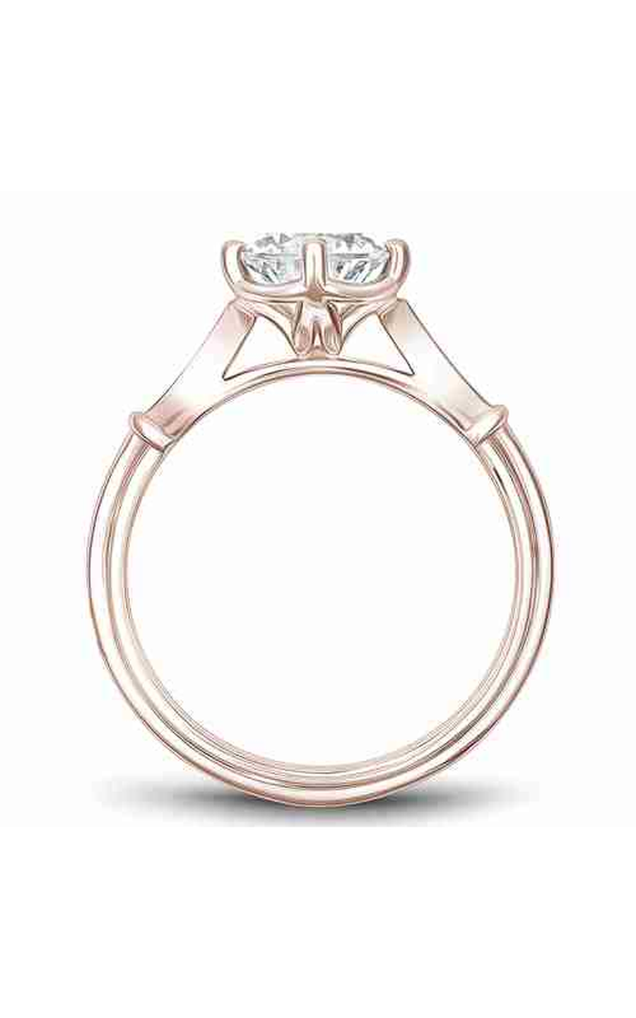 14K Rose Gold Vintage Sidestone Round Engagement Ring