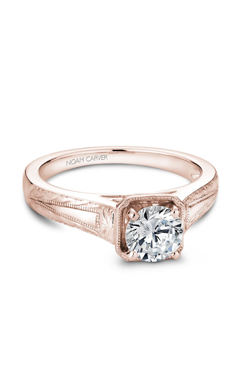 18K Rose Gold Vintage Solitaire Round Engagement Ring