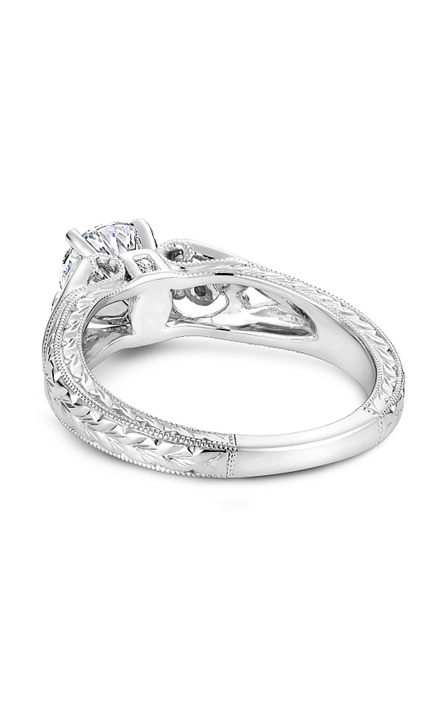 Platinum Vintage Sidestone Round Engagement Ring