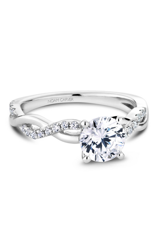 Platinum Vintage Sidestone Round Engagement Ring