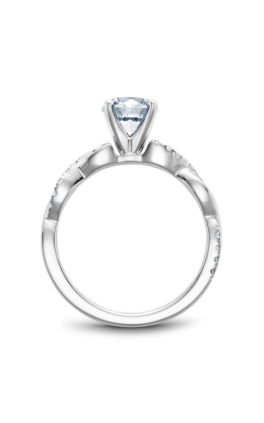 Platinum Vintage Sidestone Round Engagement Ring