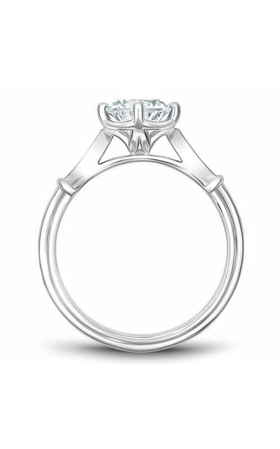 Platinum Vintage Sidestone Round Engagement Ring