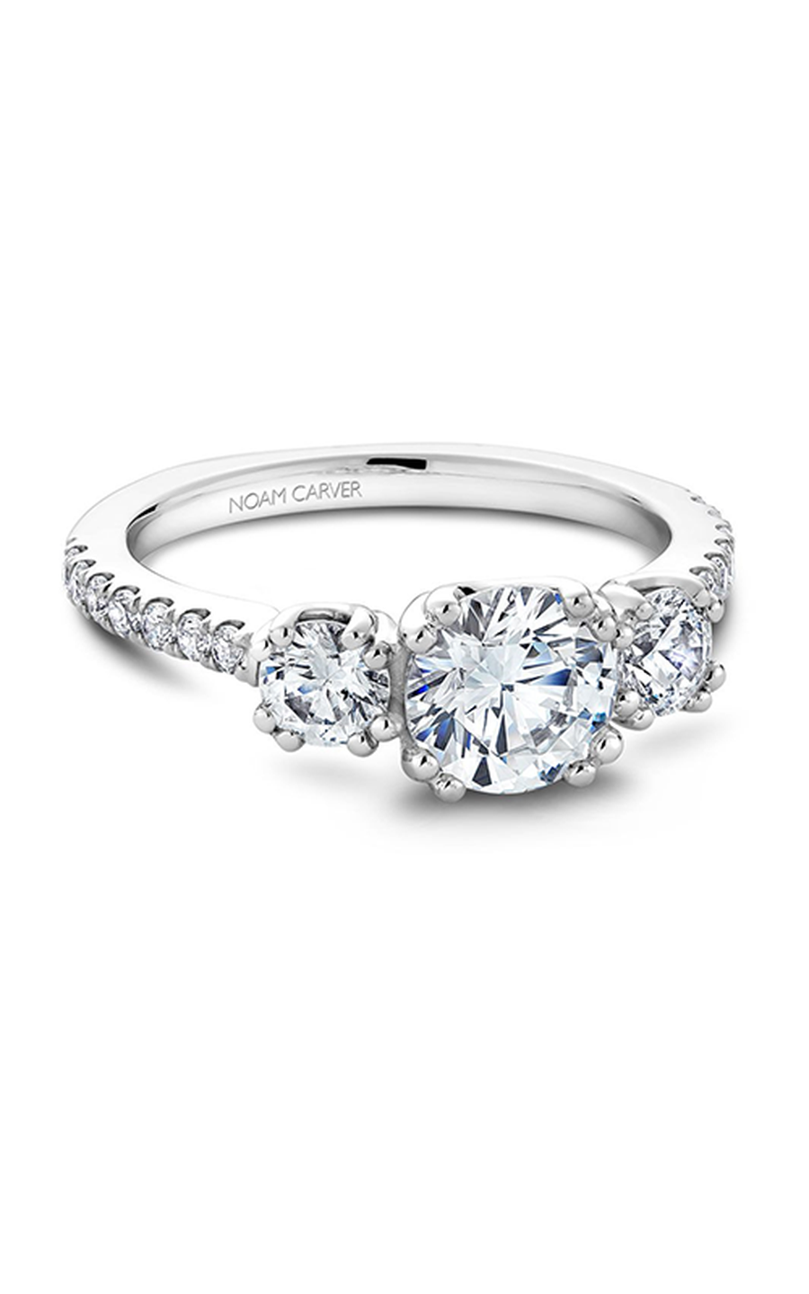 Platinum 3 Stone Three Stone Round Engagement Ring