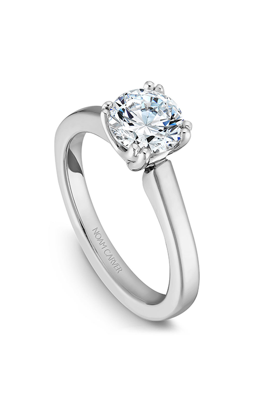 14K White Gold Solitaire Round Engagement Ring