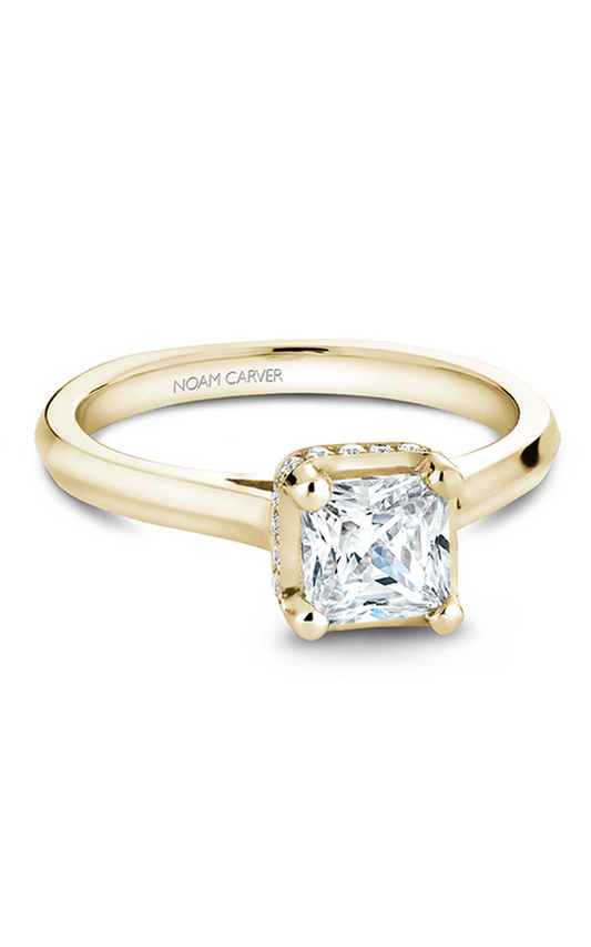 14K Yellow Gold Solitaire Princess Engagement Ring