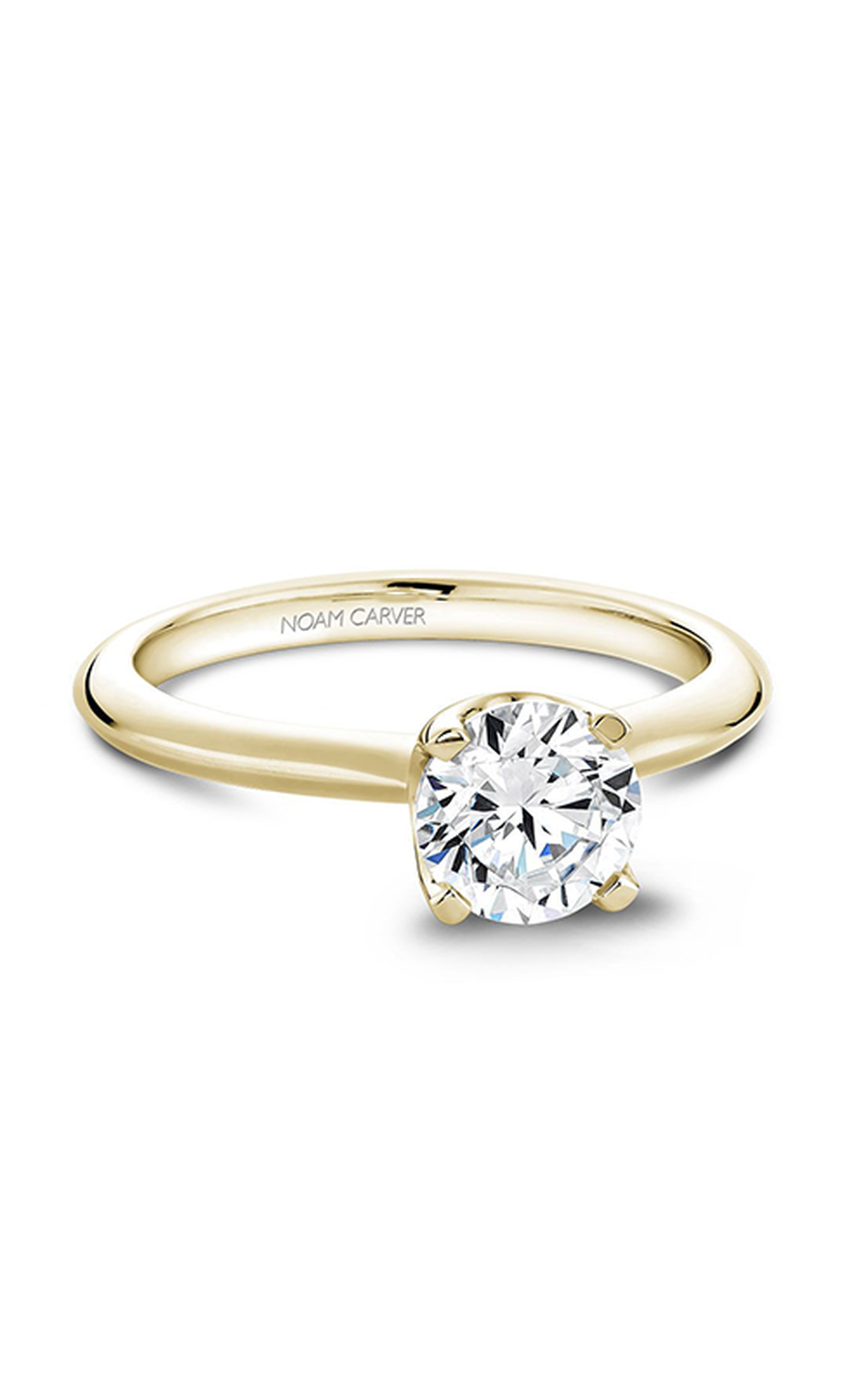 14K Yellow Gold Solitaire Round Engagement Ring