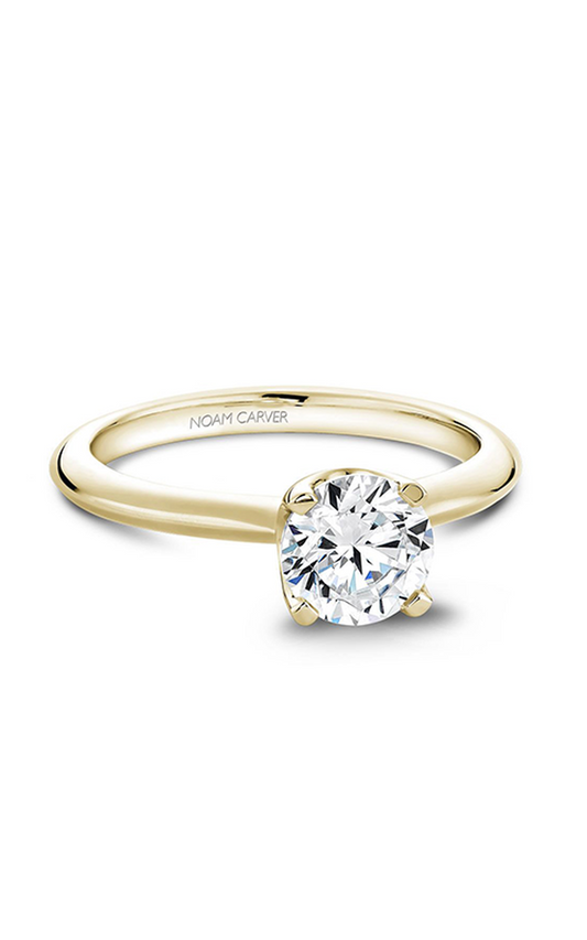 14K Yellow Gold Solitaire Round Engagement Ring