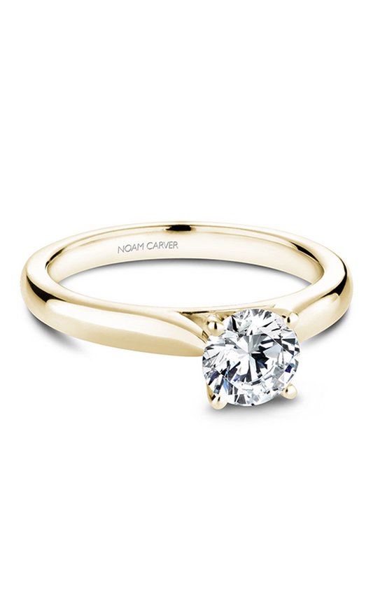14K Yellow Gold Solitaire Round Engagement Ring