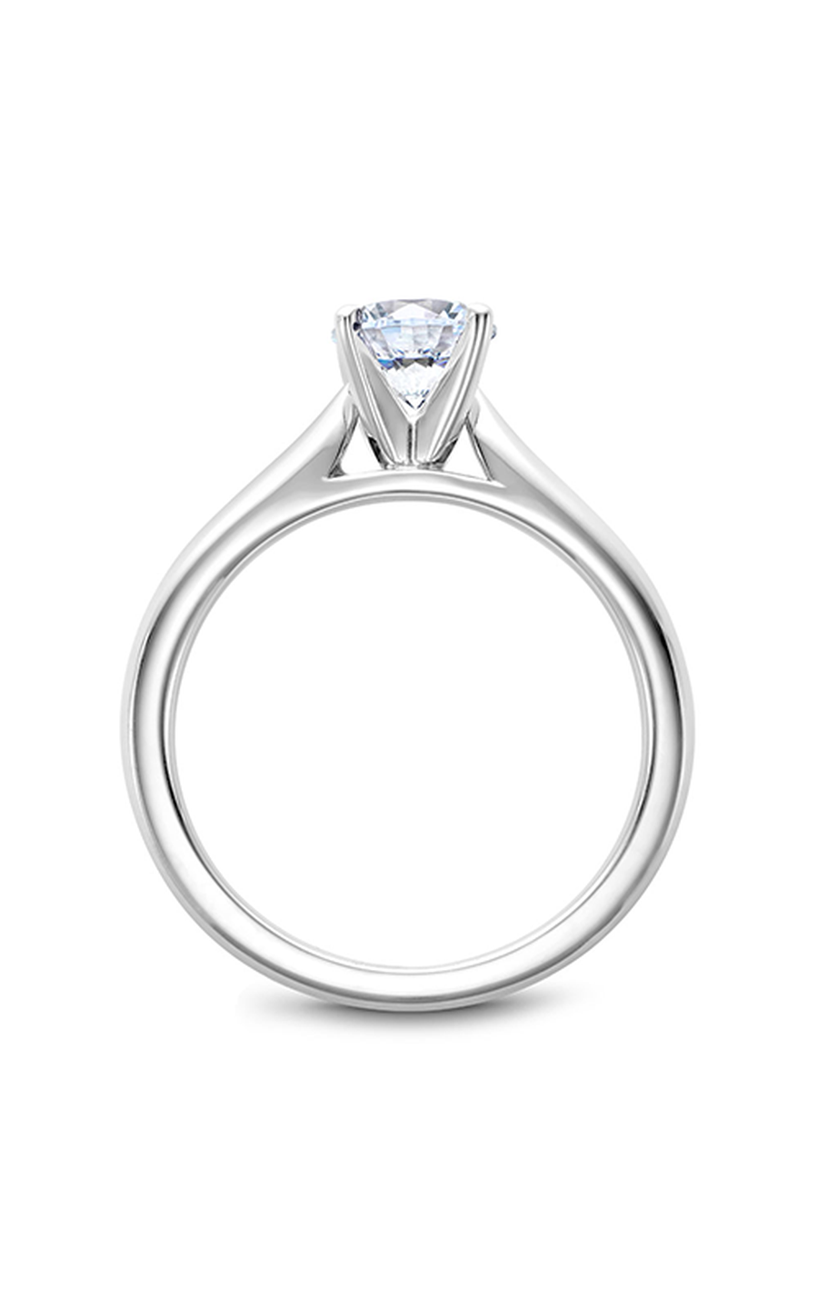14K White Gold Solitaire Round Engagement Ring