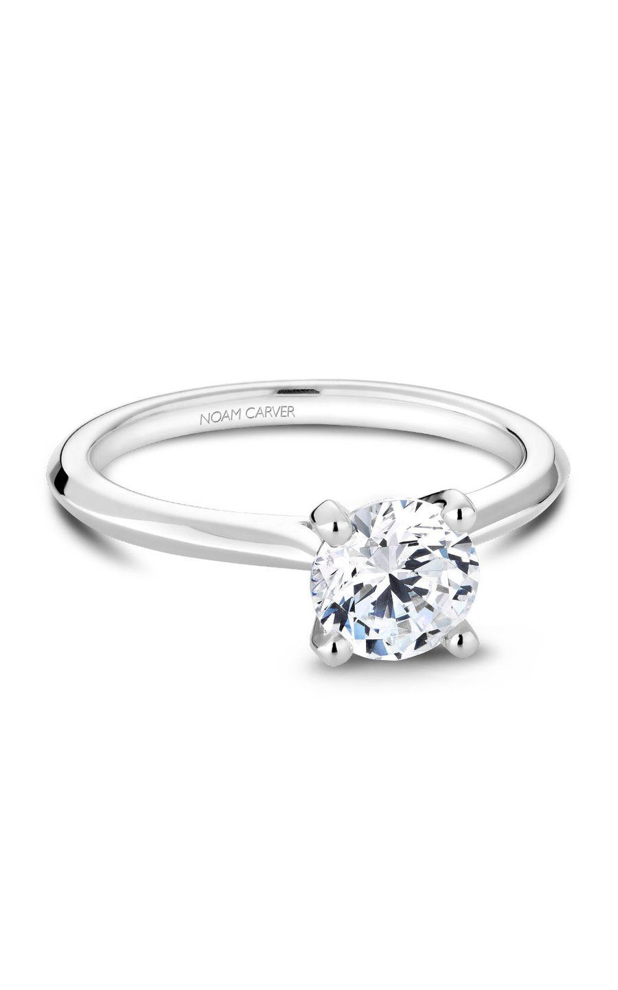14K White Gold Solitaire Round Engagement Ring