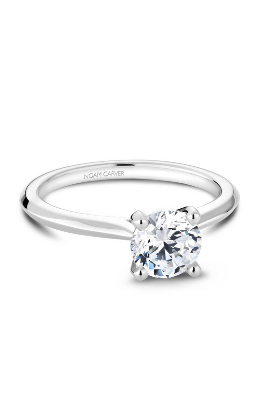 14K White Gold Solitaire Round Engagement Ring