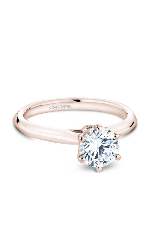 14K Rose Gold Solitaire Round Engagement Ring