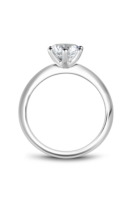 14K White Gold Solitaire Round Engagement Ring