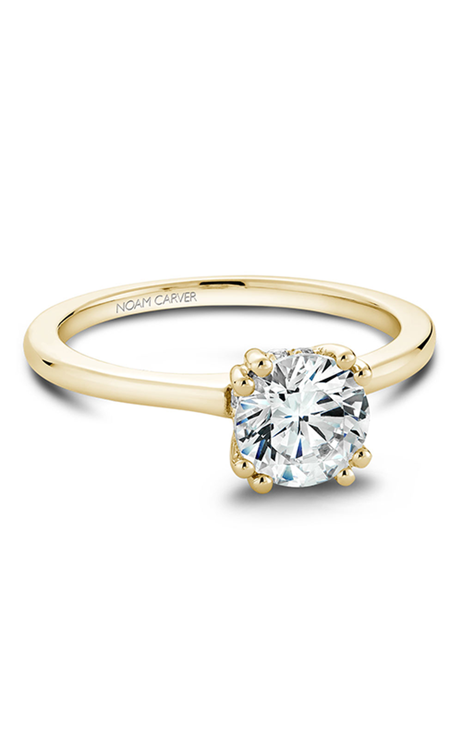18K Yellow Gold Solitaire Round Engagement Ring
