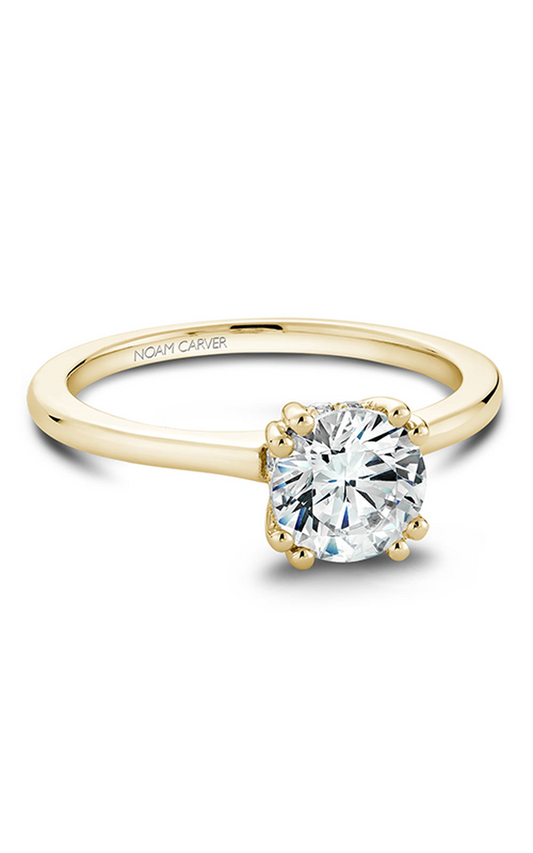 18K Yellow Gold Solitaire Round Engagement Ring