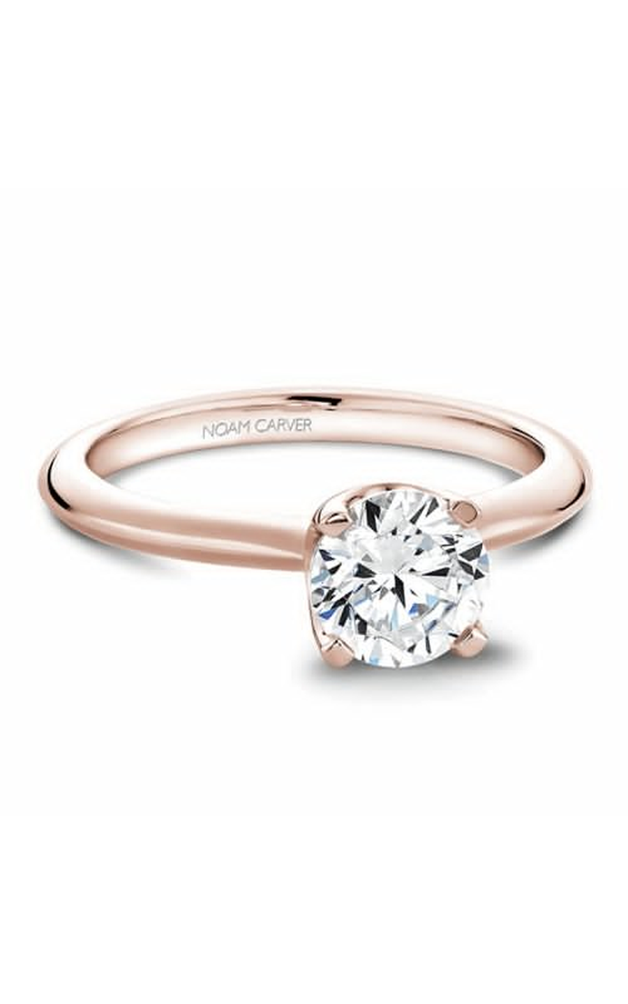 18K Rose Gold Solitaire Round Engagement Ring