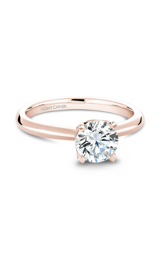 18K Rose Gold Solitaire Round Engagement Ring